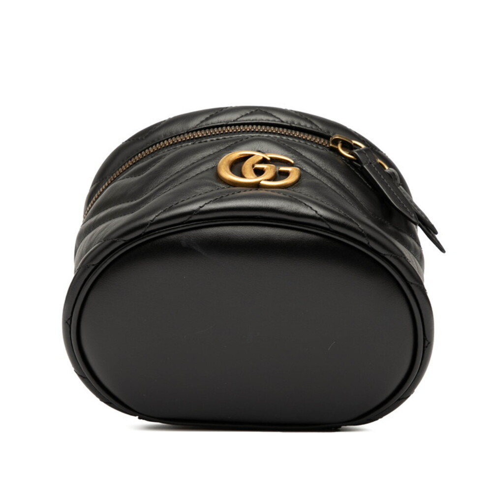 GUCCI Black Leather GG Marmont Backpack - Picture 3 of 7